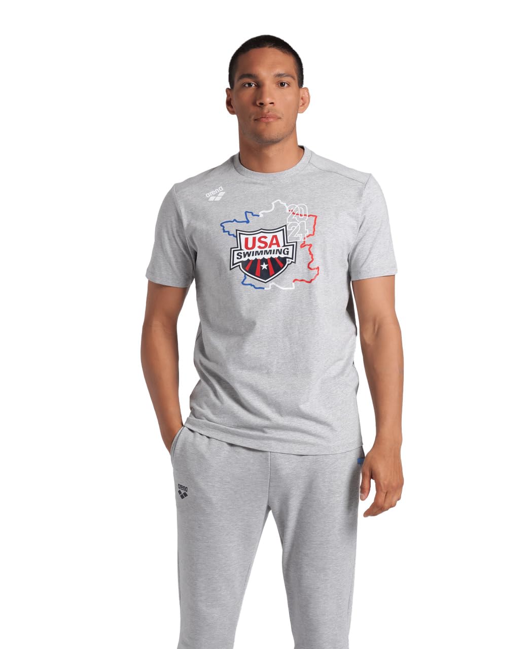 ARENA Standard Unisex US Trials T-Shirt, Medium Gray Heather : Buy Online At Best Price In KSA - Souq Is Now