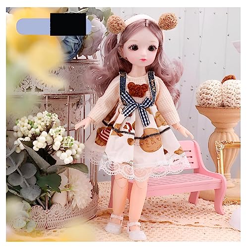 Image of Tickles Movable Joints Cute Beautiful 3D Eyes Fashionable Frock Dress Doll for Kids Girls Birthday Gifts (Color: White; Size: 30 cm)