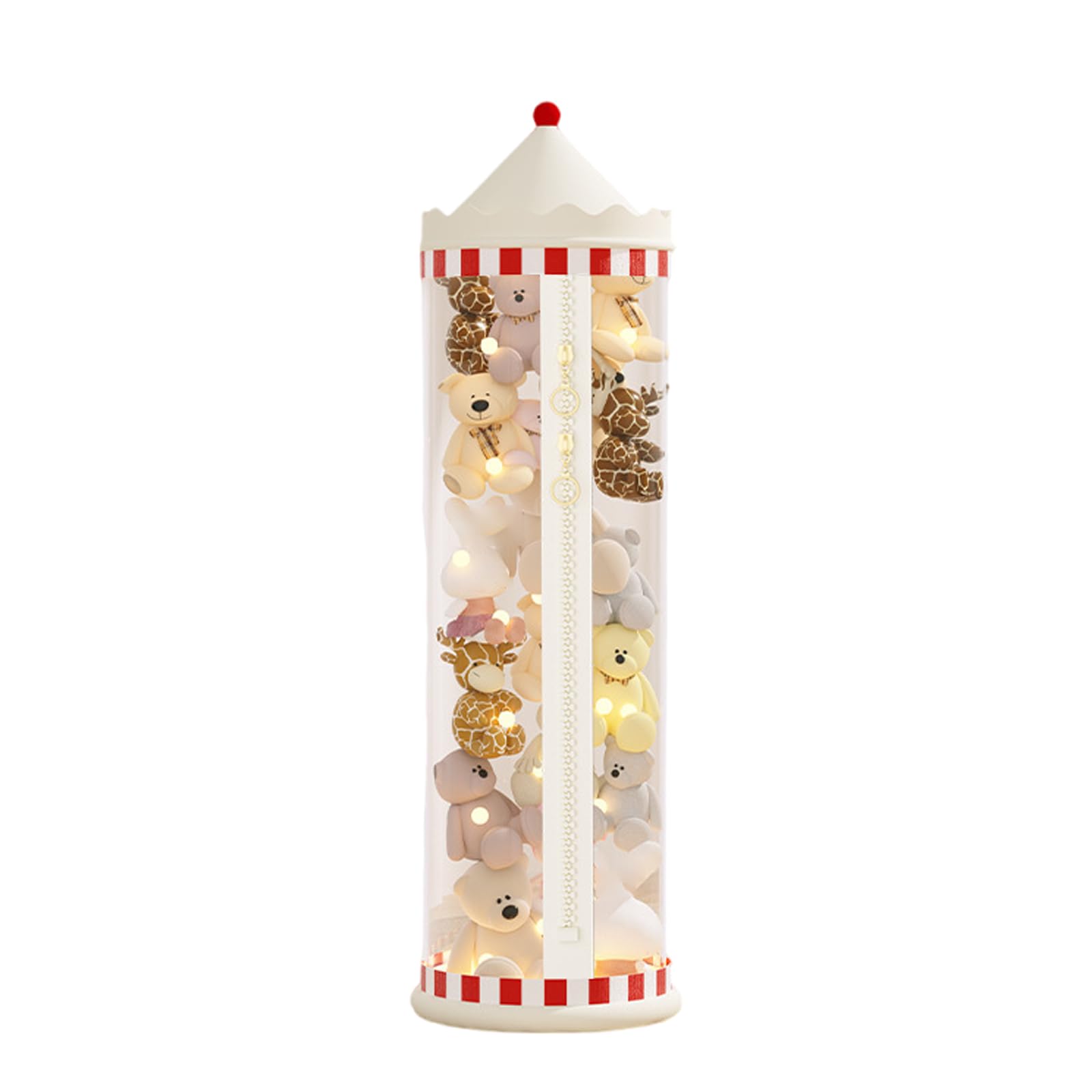 BCJMKDX Toy storage, Vertical Toy Storage Tube For Stuffed Animals,Cuddly Soft,Transparent Large Capacity(Zippers Type,105 * 27cm)