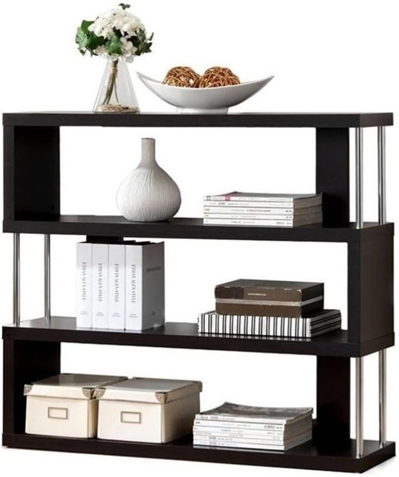 Barnes 3-Shelf Modern Bookcase, Dark Brown