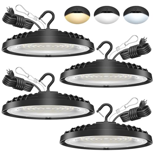 4 Pack 150W Adjustable UFO LED High Bay Lights