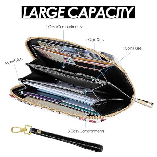 London Print Womens Wallet, Travel Wristlet Wallet For Women, London Good Idea Credit Card Holder Purse, Birthday Christmas Graduation Gifts For Women Mom, Travel Office Daily Purse4