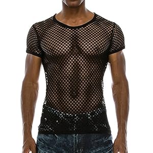 Heren spiershirt mouwloos netstof, mannen tanktop transparant mesh hemd ademend heren net shirt sporttop gym clubwear visnet sexy heren tank top strandshirt