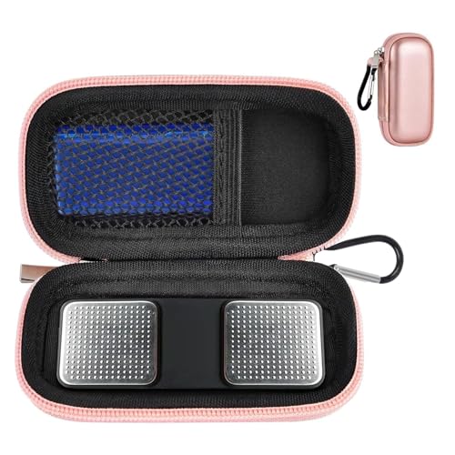 GWCASE Heart Rate Monitor Case for KardiaMobile 1-Lead/ 6L/ 6L Max for AliveCor for EKG Monitor Hard EVA Travel Storage Box with Pill Box Mesh Pocket and Carabiner Clip-Rose Gold (Box Only)