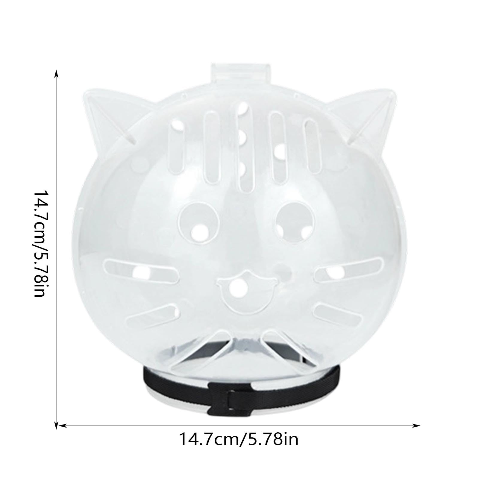 Cat Transparent Muzzle for Grooming, Transparente Maulkorb für Katzen zur Fellpflege, Verstellbarer Kätzchen-Astronautenhelm, Anti-Biss Maulkorb Für Katzen Zur Fellpflege Blasenhelm (14.7cm)