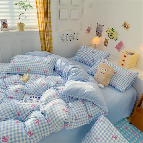 Morbuy Funda de Edredón de Franela, Funda Nórdica de Terciopelo Invierno Cama 90 105 135 Funda Nórdica Suave con Cremallera Fundas para Edredón (150x200cm,Tartán Azul)