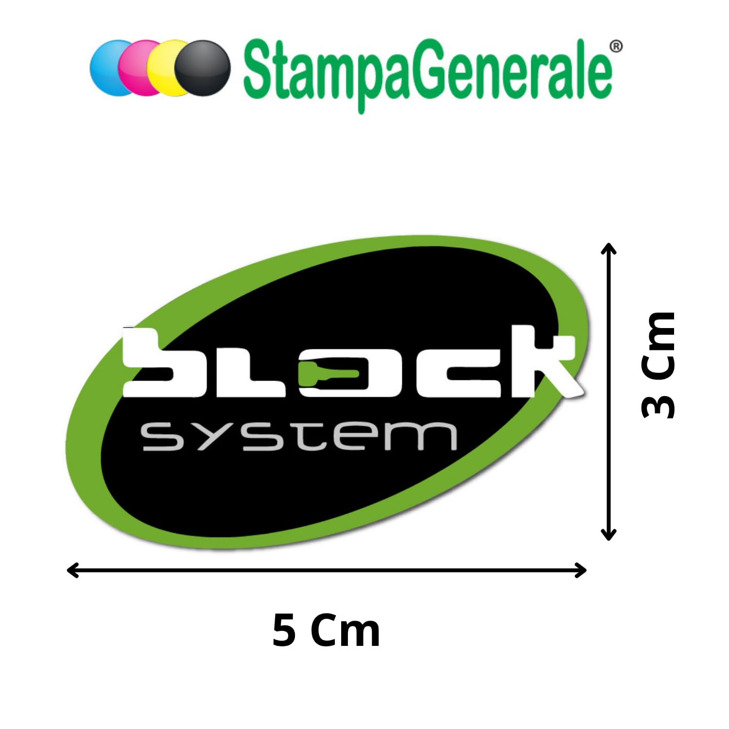Adesivo Antifurto Block System per Veicoli PVC Resistente 5,5x3 cm Applicazione Interna