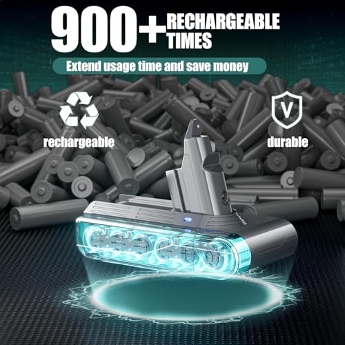Image of EGR Upgrade 21.6V V6 Battery Replacement Compatible with Dyson V6 Animal /Absolute /Motorhead /Fluffy DC58 DC59 DC61 DC62 DC72 DC74 SV03 SV04 SV05 SV06 Cordless Vacuum Cleaner. (Not Fit V7, V8)