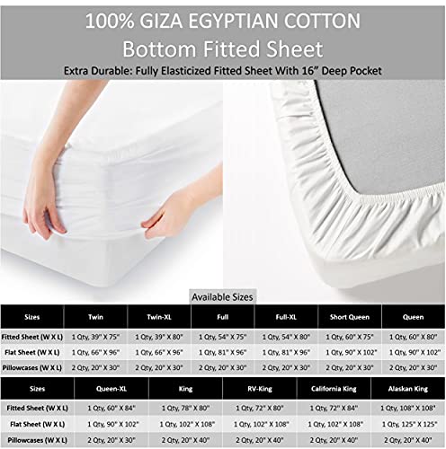 My Egyptian Giza Cotton Sheets King Size, 16 Inches Extra Deep Pocket For Thick Dream Mattress, 100% Giza Long-Staple Cotton Giza Cotton Bed Sheet Soft Breathable Dream Sheets - Mediterranean Blue #TOP3