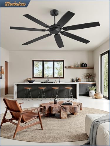 Fanbulous 62 Inch Ceiling Fan No Light, Powerful Quiet DC Motor, 6-Speed Remote - image 8