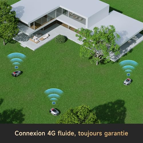 DREAME A2 Robot Tondeuse sans Fil Périphérique, 3D-LiDAR OmniSense 2.0 avec Caméra IA, Cartographie Double Fusion Pelouses 3000 m², évitement d'obstacles, EdgeMaster, Moteur Silencieux, Pente 26,5°