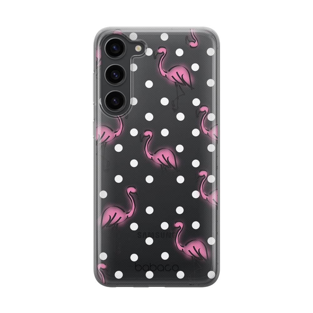 ERT GROUP mobile phone case for Samsung S23 original and officially Licensed Babaco pattern Flamingo 003 optimally adapted to the shape of the mobile phone, partially transparent