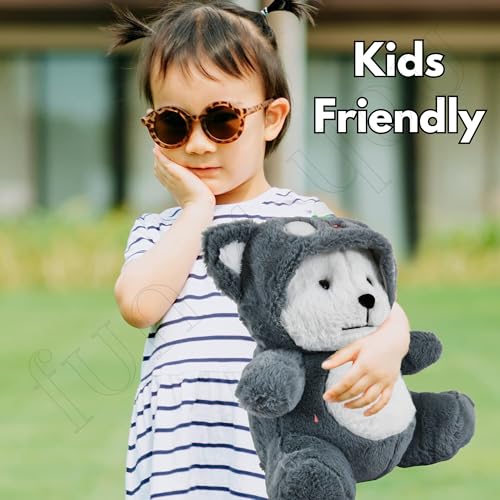 Image of Fun4you Hoodie Teddy Bear Soft Toy | Cute & Huggable Plush Stuffed Animal for Kids | Reversible Bear Plush Toy Return Gift for Boys Girls | Washable Soft Toy (Yellow, 50 cm)