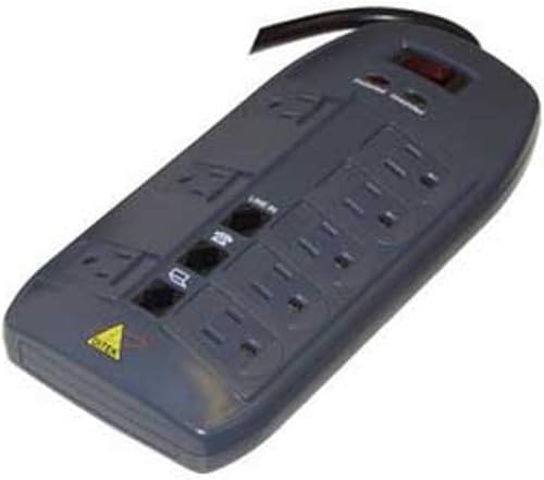 Ditek DTK-8FF - Tira de 8 tomas de corriente con conector modular RJ11 cable de 6 pies