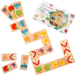 Busaurus 28-teiliges Domino-Puzzle aus Holz