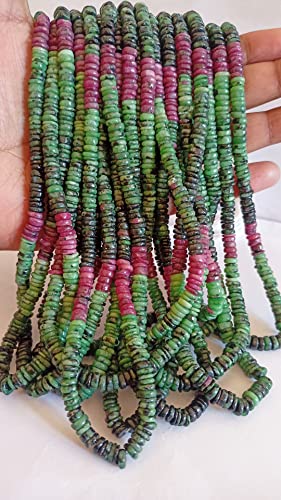 Forme de roue 4,50 à 5,50 MM Ruby Zoisite perles Heishi régulières - 7