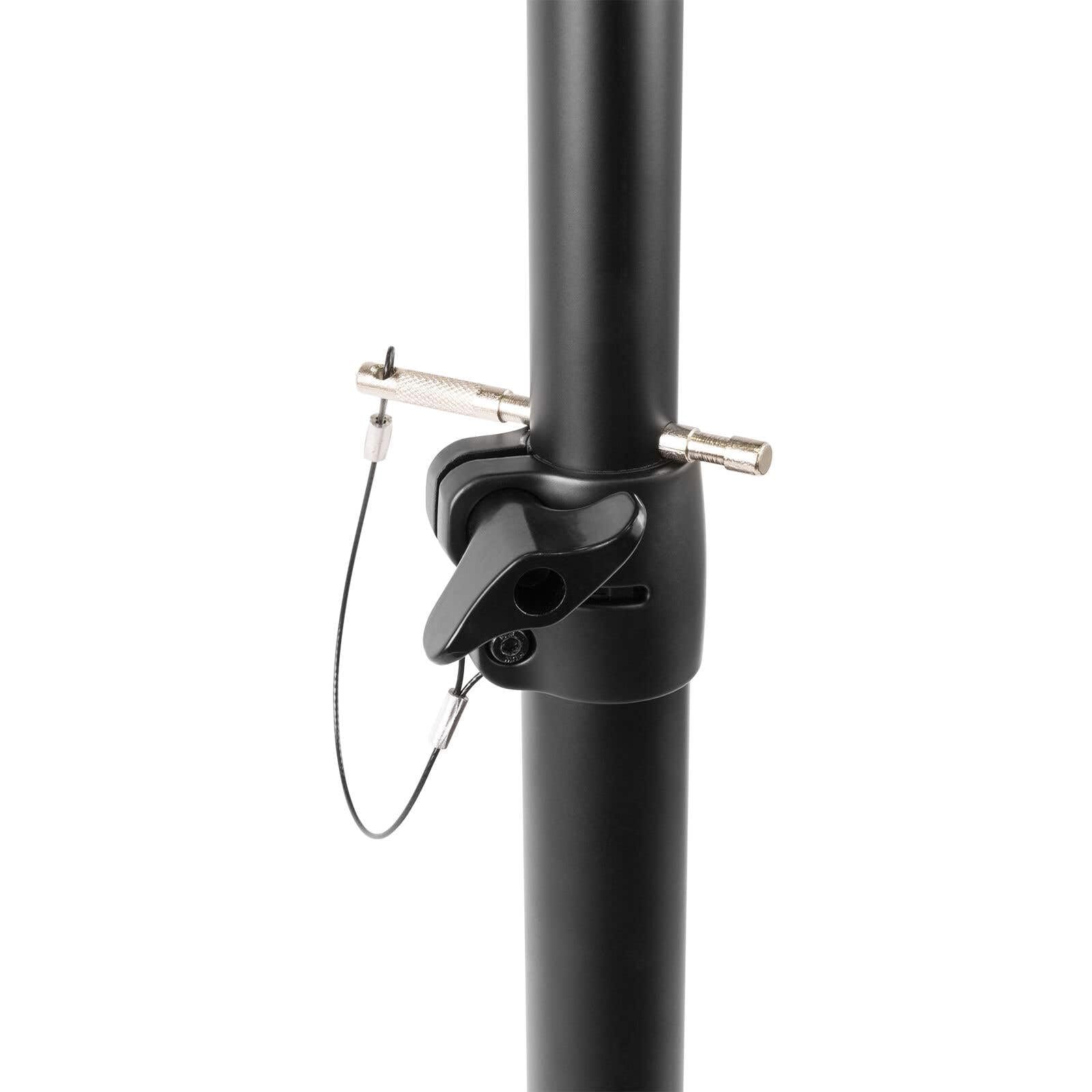 Beamz LS25T - Treppiede Luce DJ con Asta T, Regolabile in Altezza 120-275 cm, 25 kg, Nero, Metallo, Caucciù
