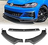 Signature 519/PCF Carbon Fiber Print Front Bumper Body Kit Splitter Lip 3PCS Compaitble with 2014-2020 Golf GTI MK7