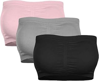 Women's Strapless Top Removable Plus Size Double Padded Bandeau Strapless Bra Stretchy Cold Shoulder Lightweight Breathable Corset Top