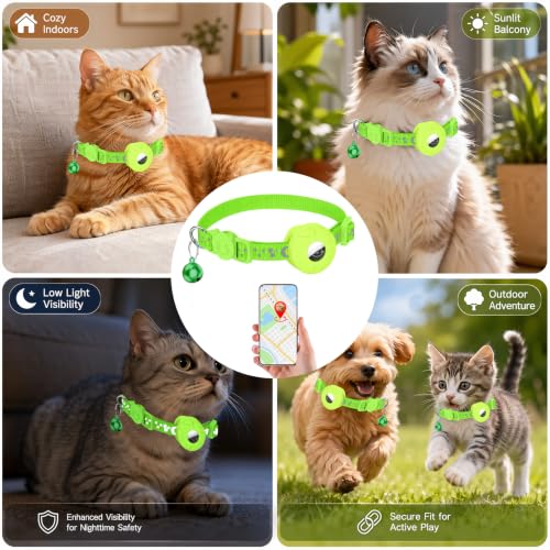 Rastreador de gatos y perros sin suscripción para paseos seguros con collar reflectante 8