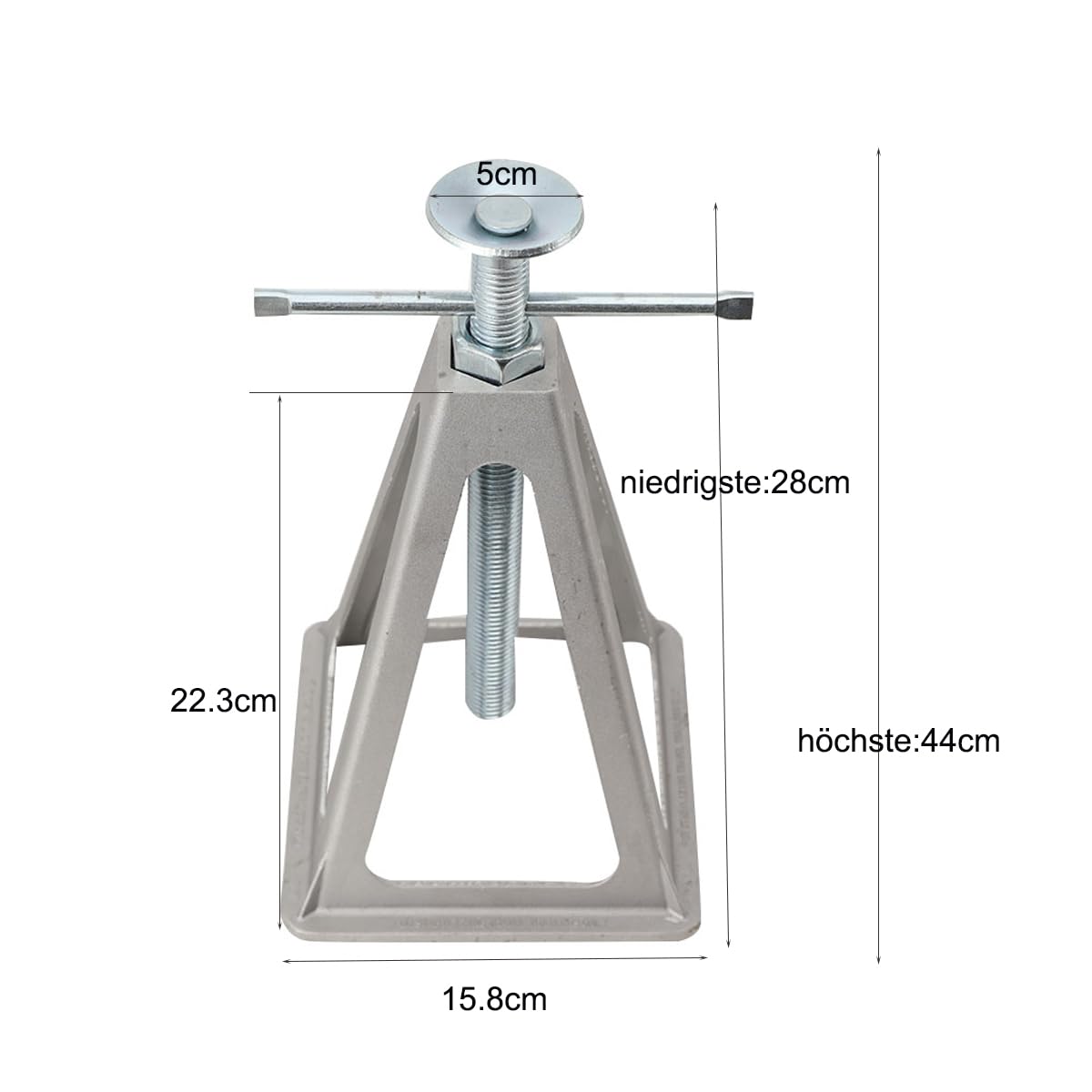 Set di 4 Cavalletti di Sostegno per Camper e Auto, capacità di Carico Fino a 3600 kg, Altezza Regolabile da 28 a 44 cm, Cavalletti per Auto per Parcheggio Sicuro in Garage e Officina