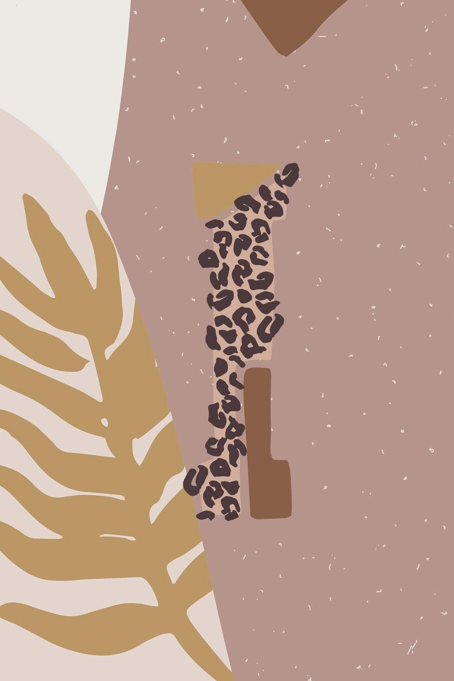 I: Initial I Monogram Notebook Journal Gift African Savannah inspired