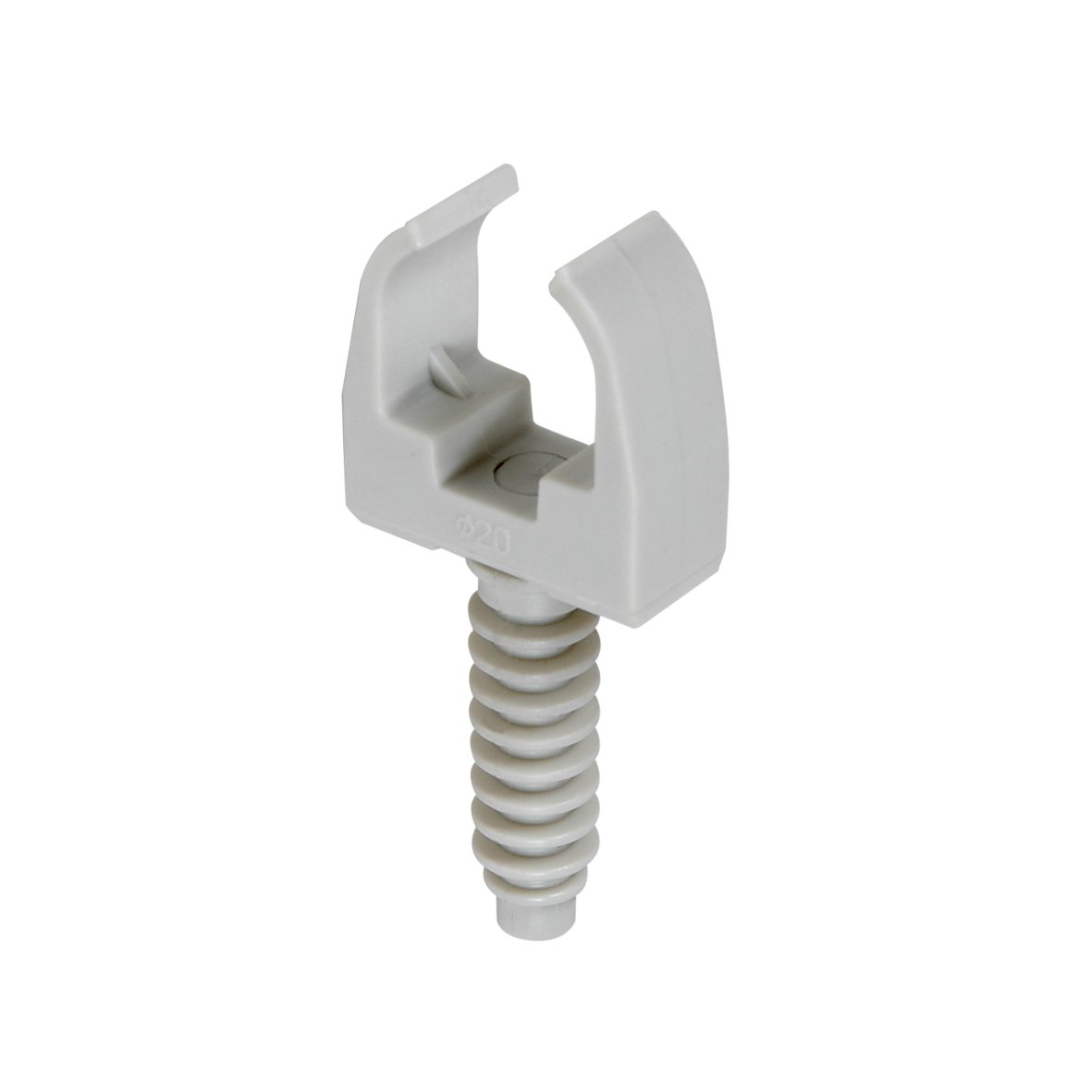 Debflex 709071 10 Clips + 10 Wall Plugs D20 Grey, Gray, 20 mm
