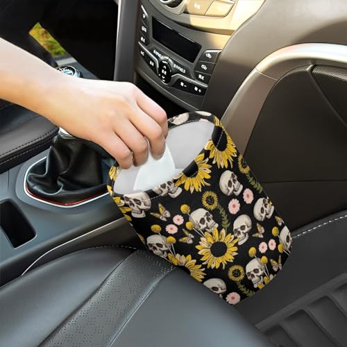 Image of Skeleton Car Rubbish Bin Portable Waste Basket Bin Waste Auto Basket Can with Adjustable Strap