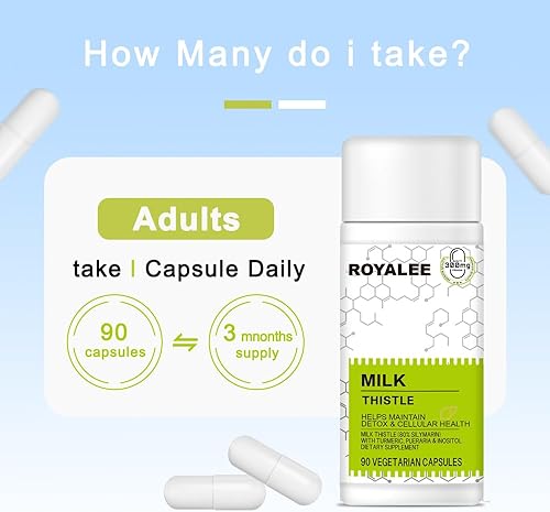 Miniatura 6 de Cardo mariano de silimarina de 300 mg, desintoxicación y reparación del hígado de cardo mariano con vitamina C, inositol y pueraria, complejo