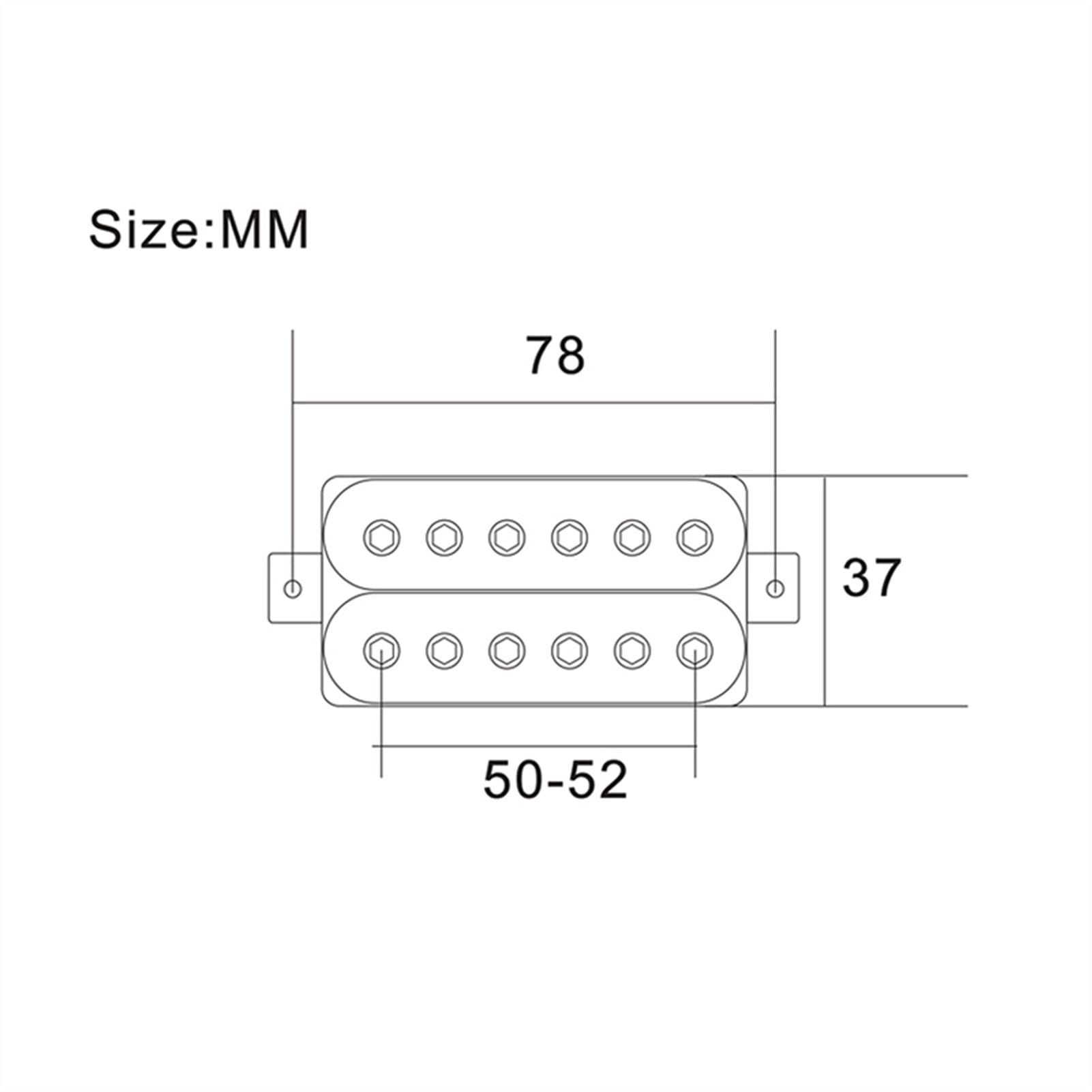 Humbuckers Pickups De Guitarra Eléctrica De 6 Cuerdas Humbucker Dual En Línea Ajustable 12 Piezas De Tornillo De Tornillo Blanco (Color : Neck and Bridge)