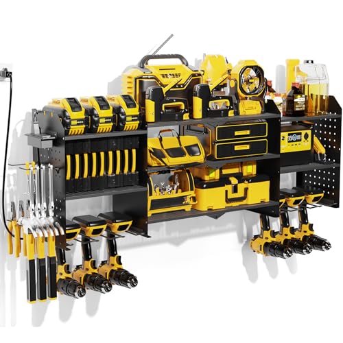 Xankzi Power Tool Organizer Wall Mount with Charging Station, Expanded ...