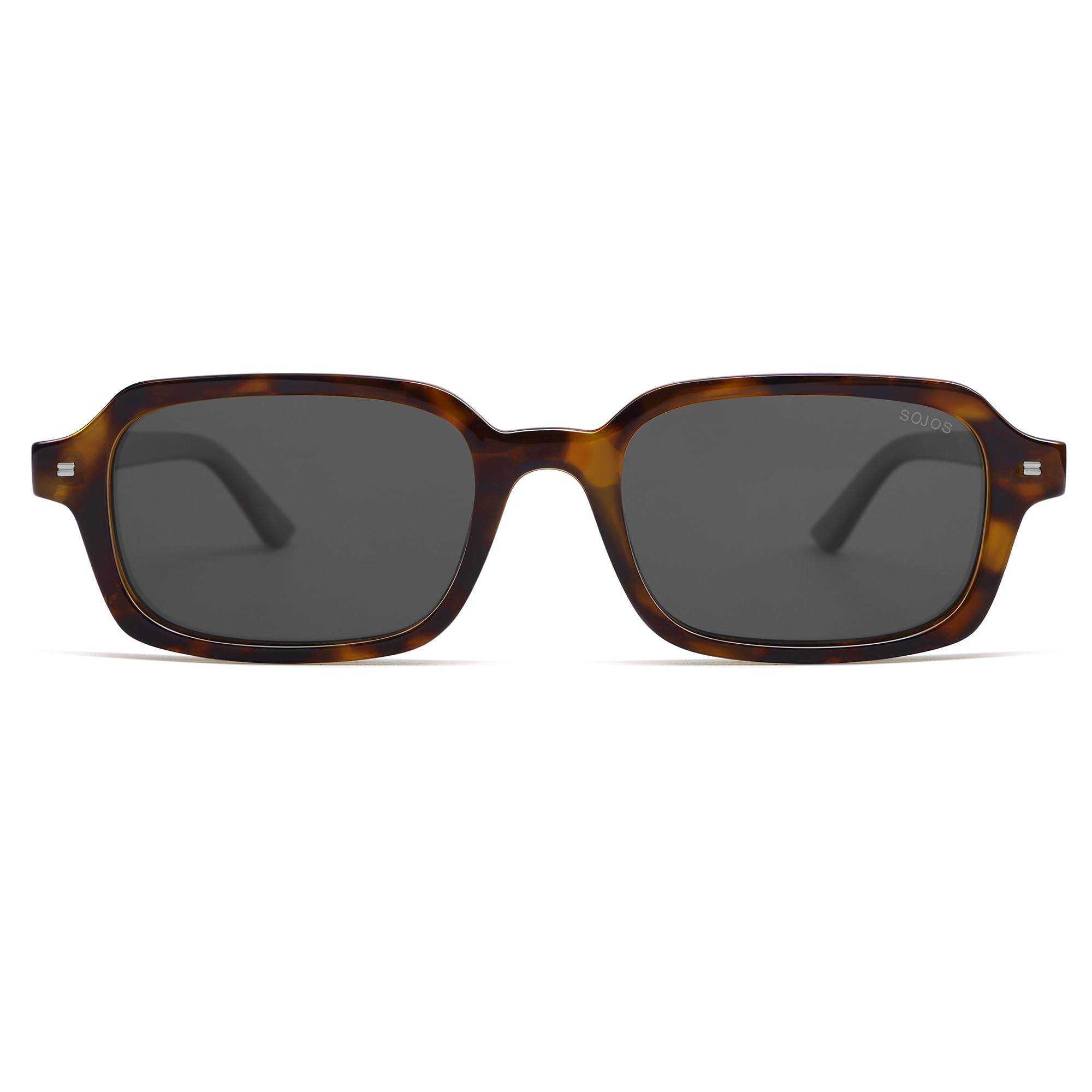 SOJOS Gafas de sol rectangulares polarizadas retro para hombre y mujer, vintage, de moda, shmal, cuadradas, con protección UV400, SJ2610