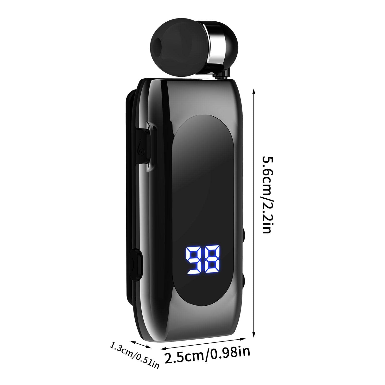 Auricolare nell'orecchio | Auricolare stereo senza fili - Auricolari sportivi da lavoro con clip, auricolare retrattile per donna, uomo, ufficio, sport