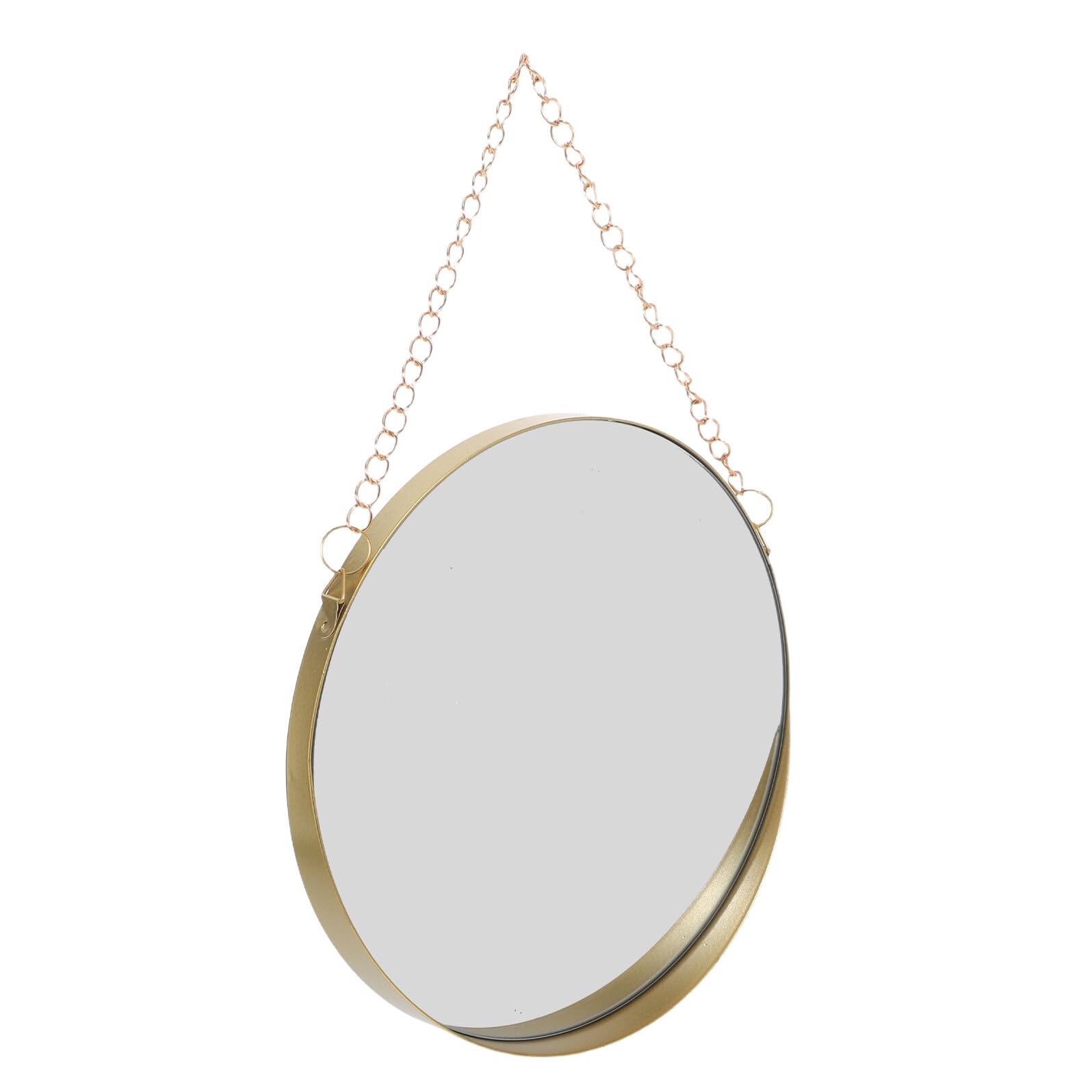 Miroir mural suspendu en métal doré rectangulaire et moderne pour chambre