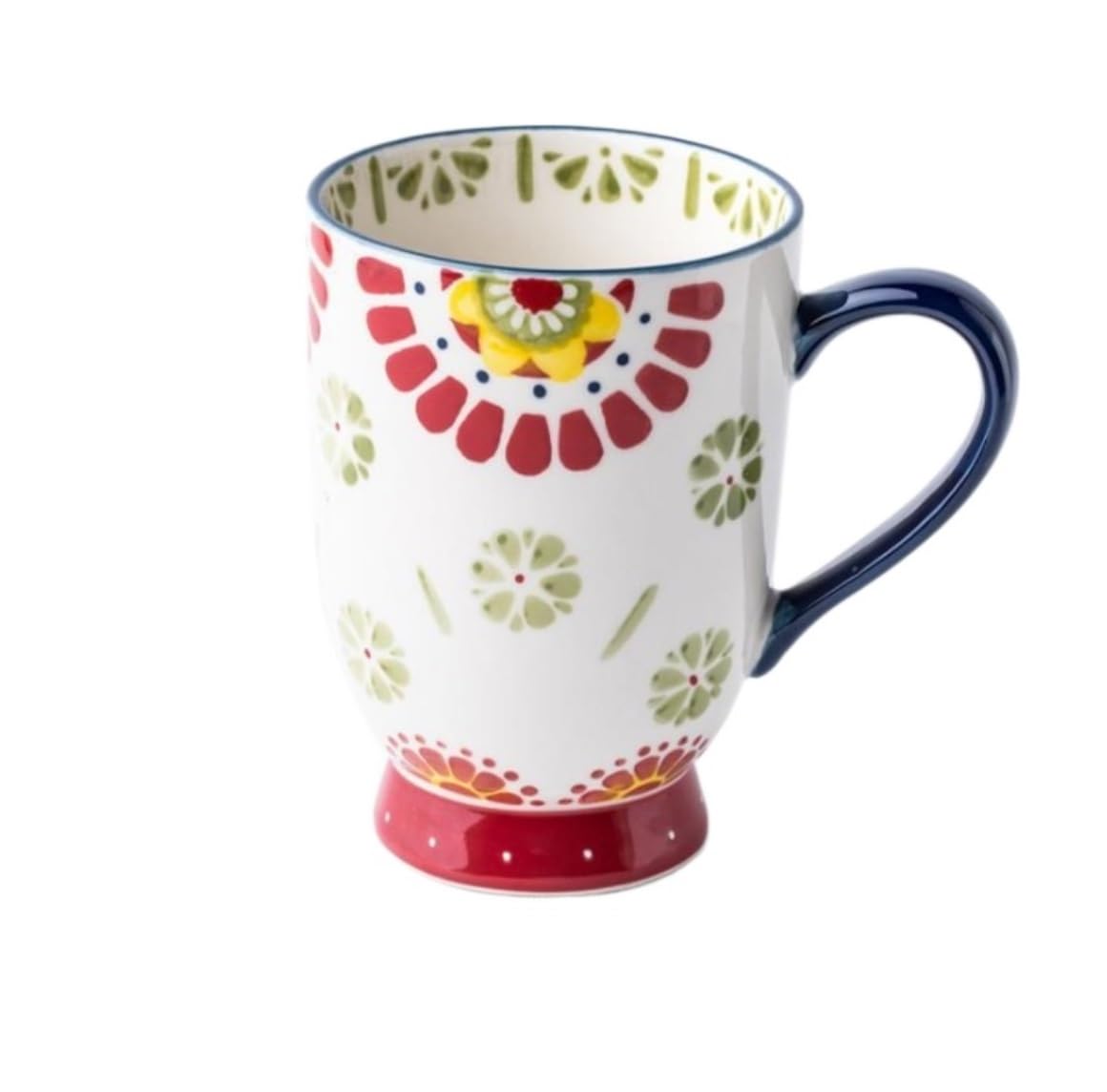 Tassen Kaffeetassen Tassen Keramik Bemalt Becher Haferflocken Frühstück Tasse Milch Tasse Haushalt Große Trinkbecher Mit Deckel Und Löffel Tasse Teetasse Freunde (Color : A, Size : 575ml)
