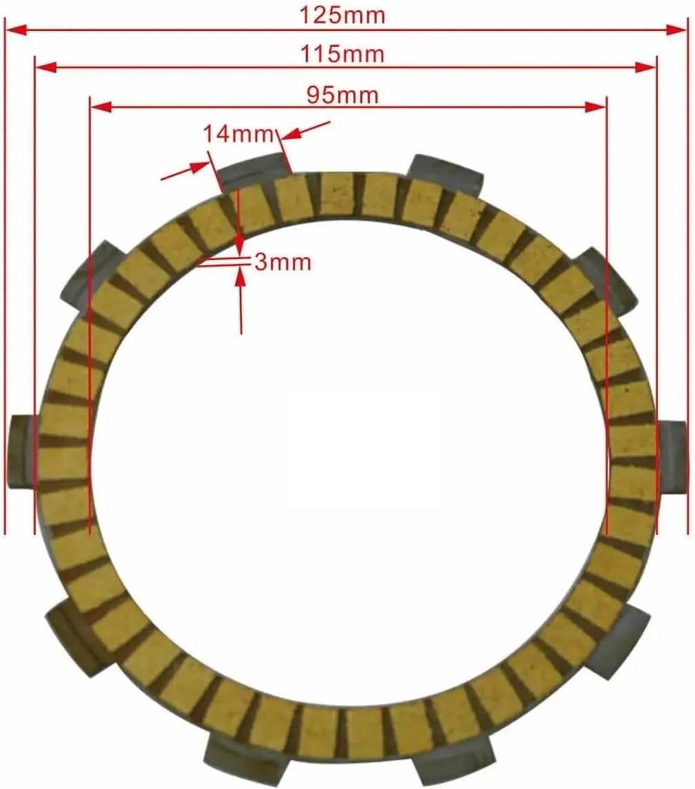 Clutch Friction Plate Kit Motorcycle Friction Clutch Disc Plates 9Pc for FZR600 FZR600R for Fairing 600 1989-2000 FZR400R 1992