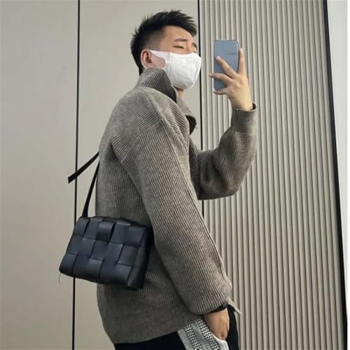 Men's Casual Ribbed Button-Up Cardigan Sweater Winter High Collar Long Sleeve Solid Sweaters4