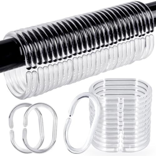Sintuff 120 Pcs Plastic Shower Curtain Rings Hooks C Shaped