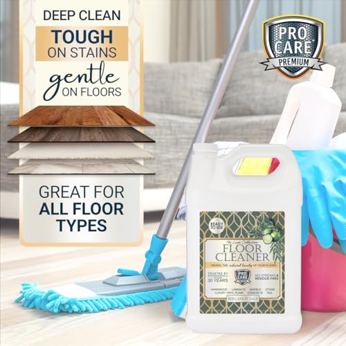 Image of ProCare Bergamot Sage Floor Cleaner (Made in USA) | Vinyl, Wood, Tile, Stone & Laminate Floor Cleaner For Mopping, Household Supplies, Cleaning Solution For Kitchen & Bathroom - 1 Gal (128 Fl Oz)