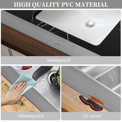 Hengrongshen Sockelleiste Selbstklebend, PVC Weichsockelleiste 70 mm x 20 mm x 6 m, Flexible Leisten Selbstklebend Geeignet für Büros, Arbeitszimmer, Küchen, Badezimmer (Grau)