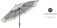 Treasure Garden Model 810 9ft Deluxe Auto-Tilt Market Umbrella - Bronze Aluminum Frame, Cobalt Obravia2 Fabric