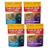 Charlee Bear Dogs Training Treat, Crunchy, Low Calorie, Grain Free Dog Treats, Made in USA, Best for Small and Medium Breeds, Bacon Blueberry & Turkey Sweet Potato Cranberry, 4 Pack 8oz Each