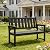 ACUEL 50" Poly Lumber HDPE Outdoor Bench Patio Seating, Black, 2 Pack