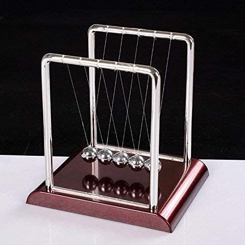 Image of Premsons Newton Cradle Pendulum - Big Metal Perpetual Motion Toy | Swing Balance Collision Balls with Polished Plastic Base & Nylon Strings | Desk Decoration Figurine for Office & Home (Maroon)