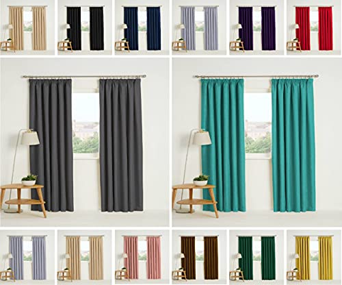 Kinfolk Textile Blackout Thermal Pencil Pleat Tape Top Insulated Pair of Blackout Curtains Including 2 Tiebacks (Navy Blue, 46" x 72") - Image 3