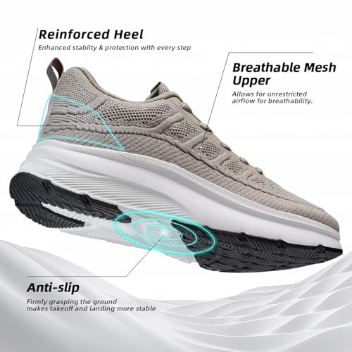 Image of KDN Men's Wide Toe Box Shoes Cushioned Road Running Shoes Non Slip Mens Walking Sneakers for Wide Feet Comfortable Athletic Gym Workout Shoes Wide Width