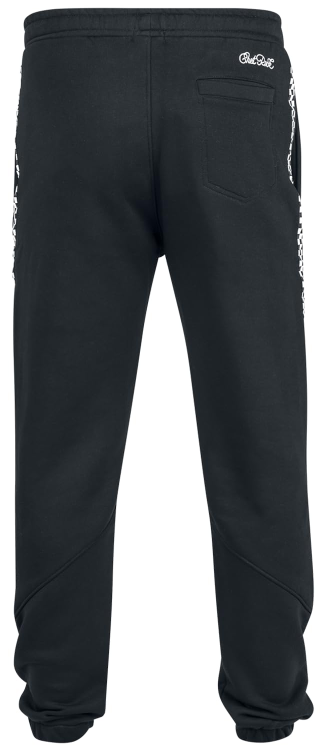 Chet Rock Tape Jogger Uomo Pantaloni tuta nero 65% cotone, 35% poliestere