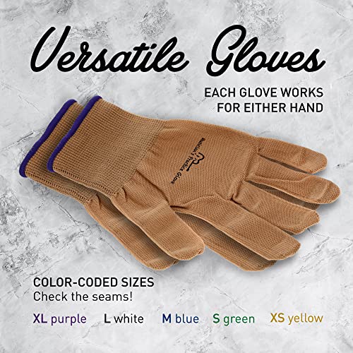 Musician's Practice Glove - 2-Pack Guitar Gloves For Men And Women, Fingertip Protectors For Playing String Instruments, Hand Issues And More, Nylon Thin Gloves For Indoor/Outdoor Gigs, Large, Beige #TOP4
