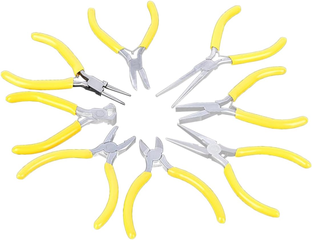 8Pcs 5 Inch Mini Needle Nose Pliers DIY Jewelry Repair Tool Set