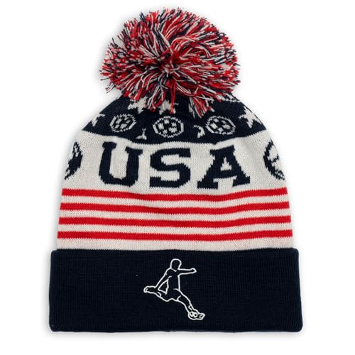 ChalkTalkSPORTS Gorro de malha de futebol | Gorro de pompom de futebol, Jogue futebol, Tamanho Único